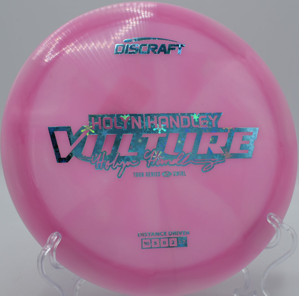 Controlled forehand with a swirled Vulture slicing cleanly at Blue Ribbon Pines.