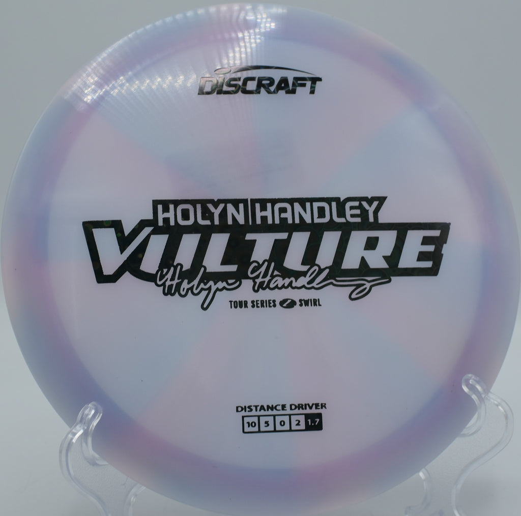 Discraft Vulture coasting downhill and sitting softly near the pin at Harmony Bends.