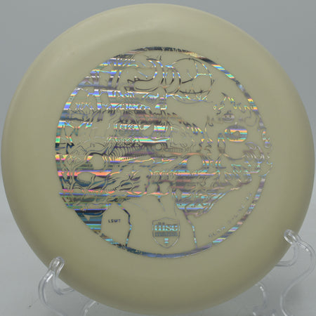 Discmania P2 in D-Line plastic settling softly on a nose-up float at Sabattus DGC in Sabattus, Maine.