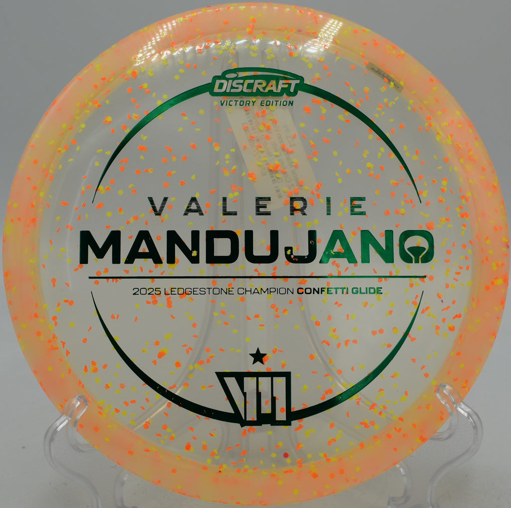 Z Confetti Glide flying with shimmer at Golden Gate Park Disc Golf Course in San Francisco, California