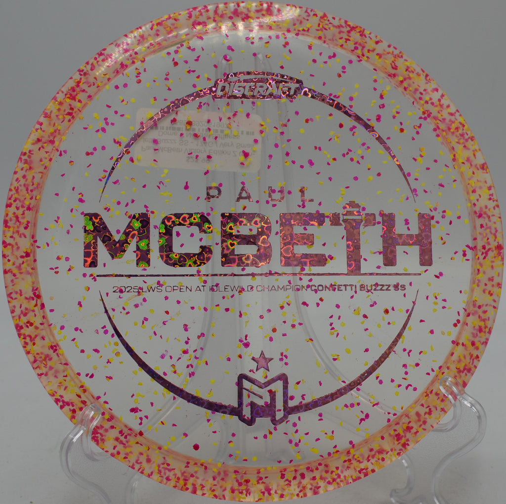 Confetti Buzzz SS released on hyzer flip at Moraine State Park Disc Golf Course in Portersville, Pennsylvania