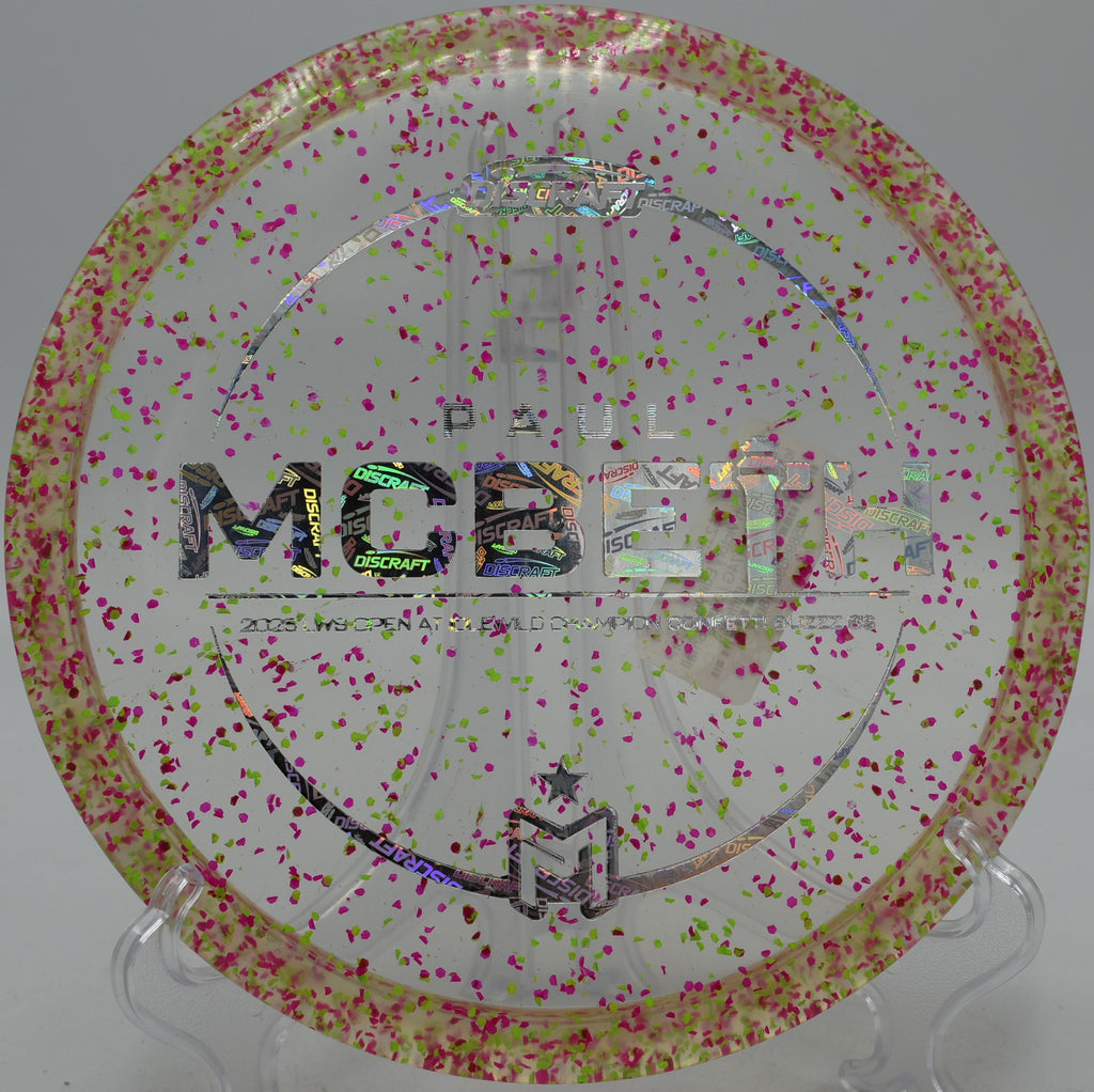 Discraft Z Confetti Buzzz SS midrange floating clean at Harmon Hills Disc Golf Course in Fall Branch, Tennessee
