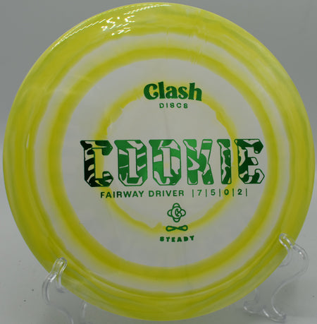 Clash Discs Steady Ring Cookie finding a straight line through the trees on Hole 9 at Rock Ridge Disc Golf Course, Pittsboro, North Carolina.