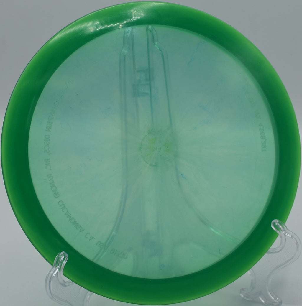 Rare CE Teebird disc spinning on technical greens at North Boundary Disc Golf Course, Pennsylvania.