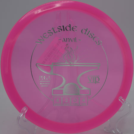 Westside Discs VIP Anvil overstable midrange fired forehand into headwind at Harmony Bends Disc Golf Course, Columbia MO