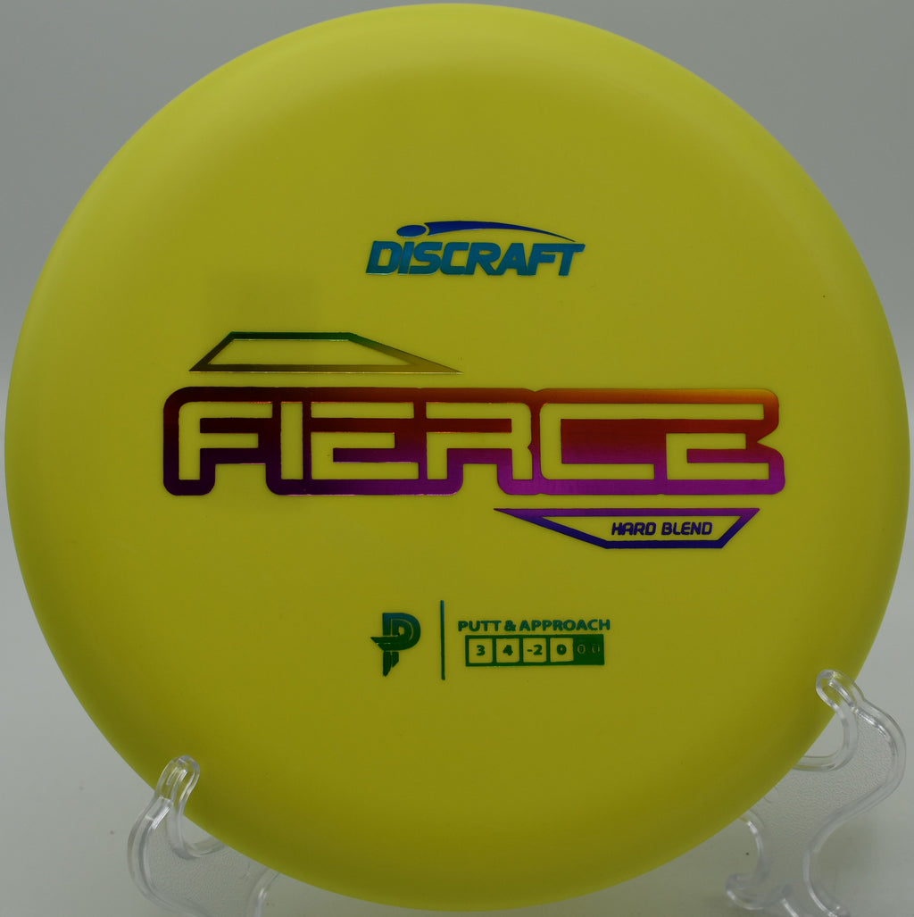 Hard Blend Fierce by Discraft – 3/4/-2/0 flight path, great for controlled turnover shots, accurate putts, and reliable finishes.