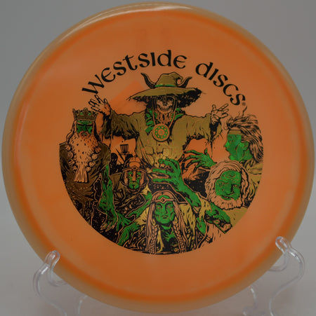 VIP Moonshine Harp glowing in night round at Idlewild Disc Golf Course, Burlington KY