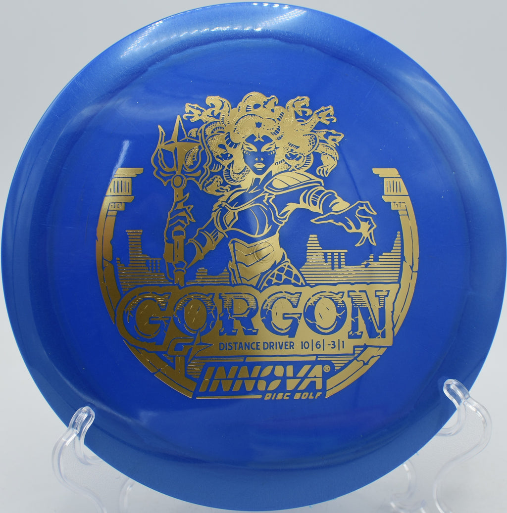 Gorgon driver soaring over water carry at Lake Lewisville Disc Golf Park in Lewisville, Texas