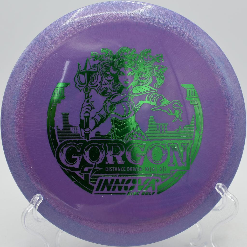 Gorgon Halo driver launched on a high anhyzer line at Fountain Hills Disc Golf Park in Fountain Hills, Arizona