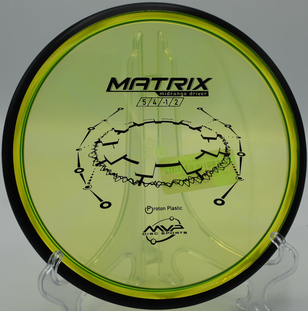 A disc golfer shaping a precision hyzer approach with a Proton Matrix at Bryant Lake Park Disc Golf Course in Eden Prairie, Minnesota.