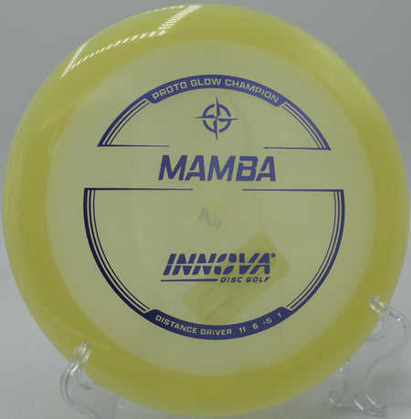 Glow Champion Mamba flying under starlight at Cottonmill Disc Golf Course in Kearney, Nebraska.