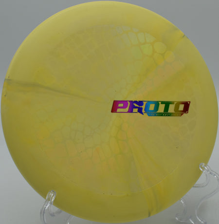 A player executing a step putt with the Ricky Wysocki Prototype Putter at Milo McIver Disc Golf Course in Estacada, Oregon.