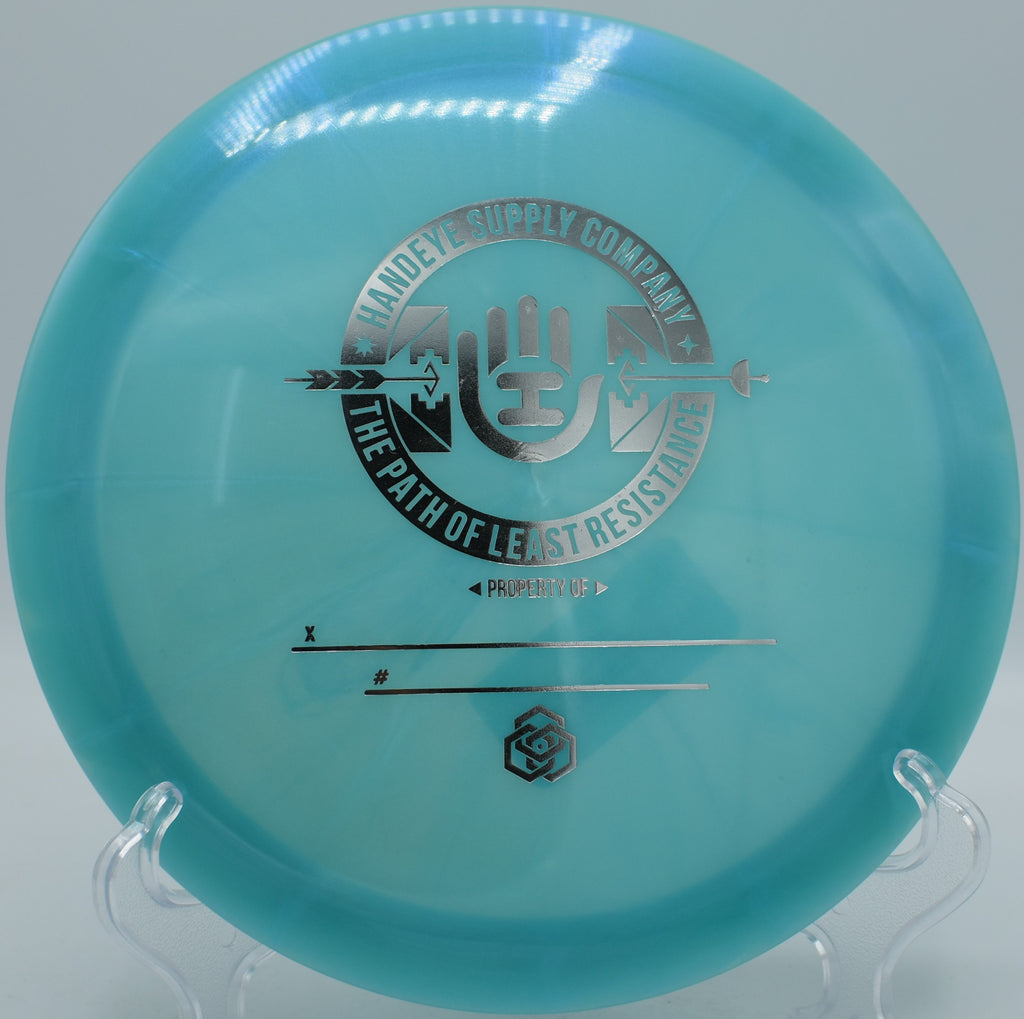 Discmania Essence Meta plastic floating straight at Hanson Hills DGC in Grayling, Michigan