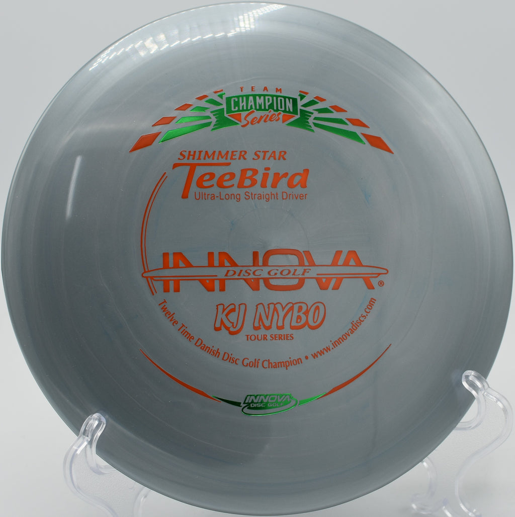 Controlled placement shot with a Shimmer Star TeeBird at Greenway Park Disc Golf Course in Beaverton, Oregon.