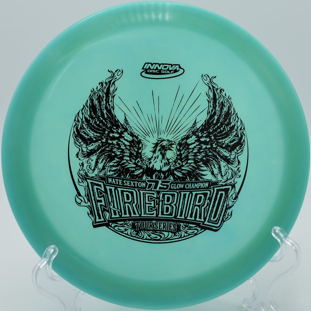 Color Glow Firebird battling strong wind at Lakeview DGC in Black Mountain, North Carolina.