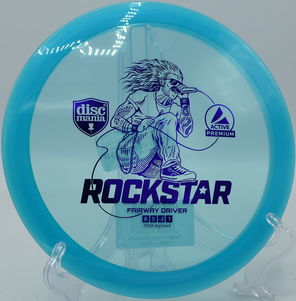 Active Premium Rockstar Discmania durable plastic driver ripping smooth turnover lines at Winthrop Gold Disc Golf Course in Rock Hill, South Carolina.