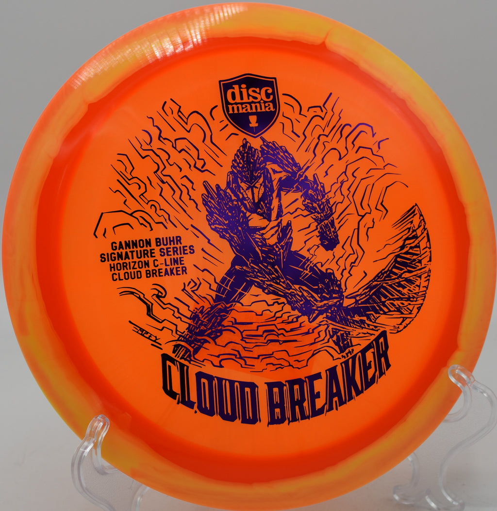 Gannon Buhr Horizon Cloud Breaker holding torque on a high-speed forehand at Sand Ridge DGC in Whitehall, Michigan.