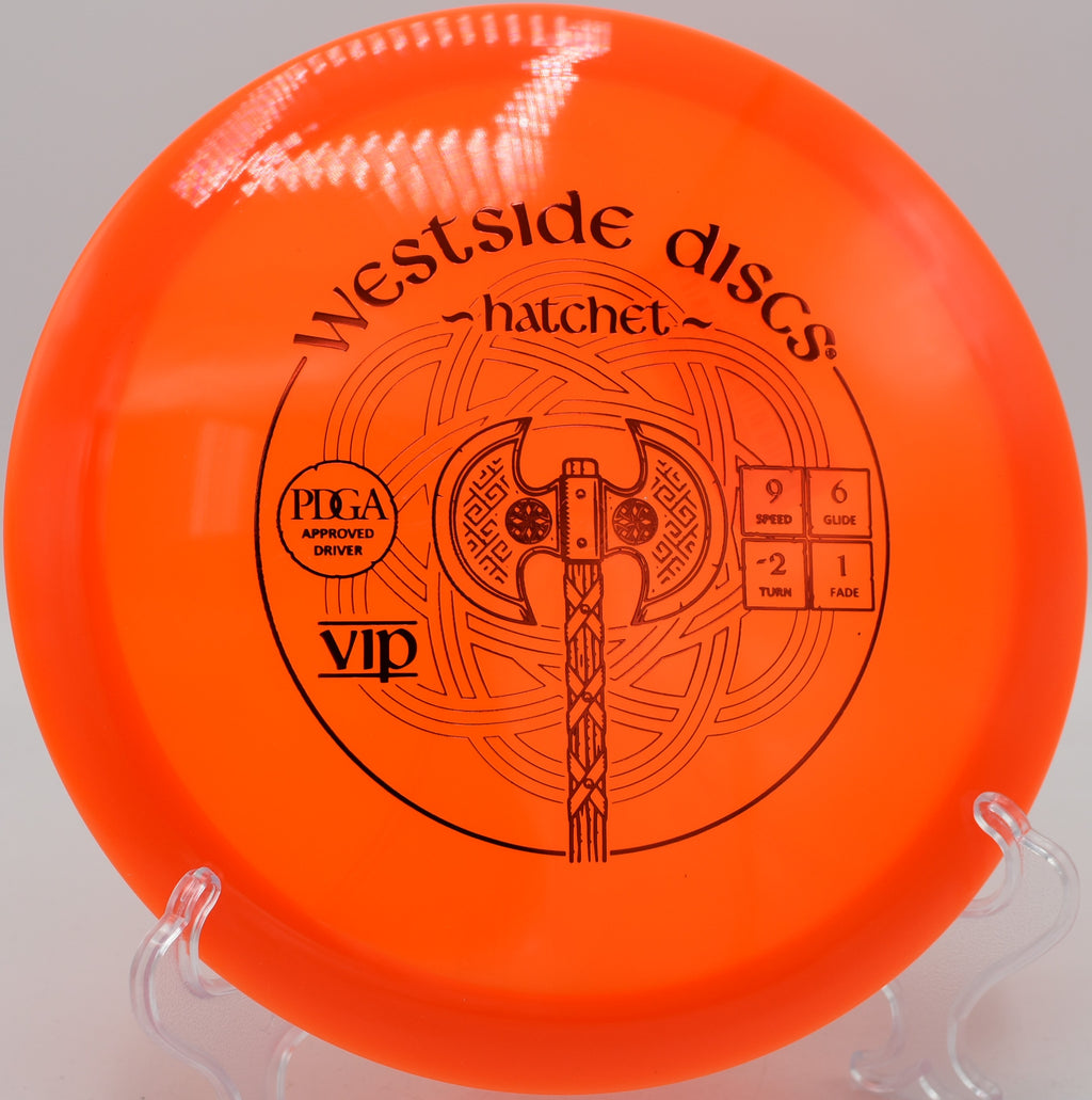 Close-up of the VIP Hatchet’s translucent plastic and stamp at Milo McIver State Park in Estacada, Oregon