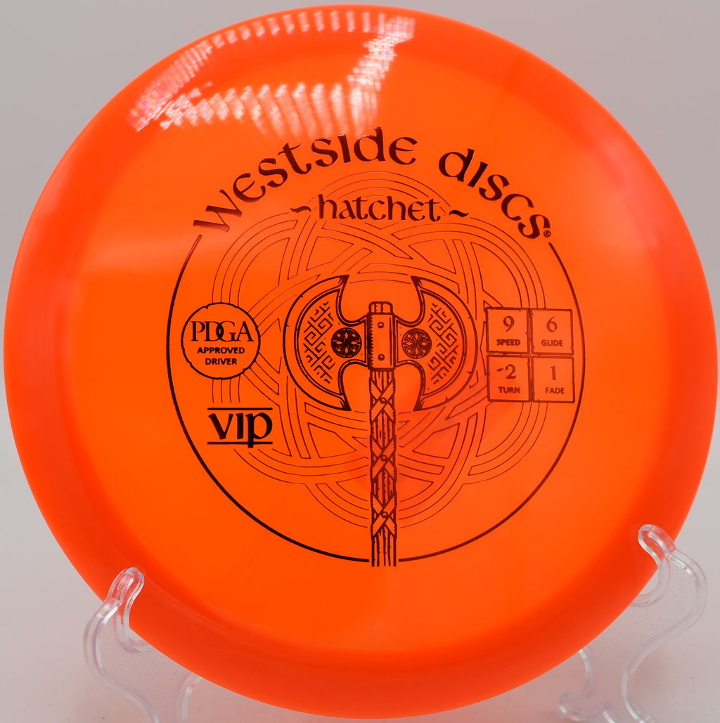 Westside VIP Hatchet flying with high glide at Walnut Creek Park in North Garden, Virginia