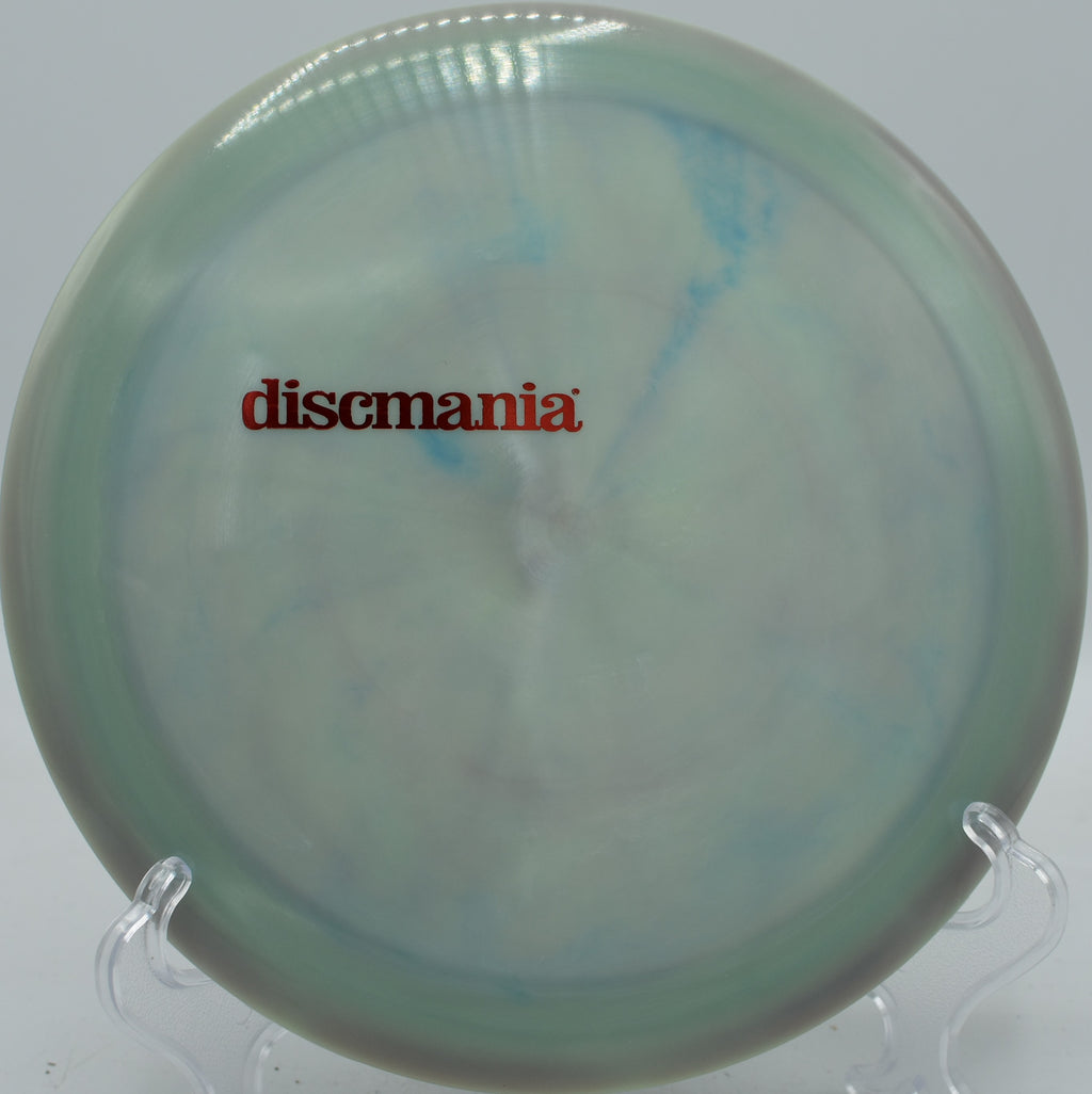 Discmania DD in Swirly S-Line plastic sailing down a tunnel fairway at Tyler State Park in Newtown, Pennsylvania.