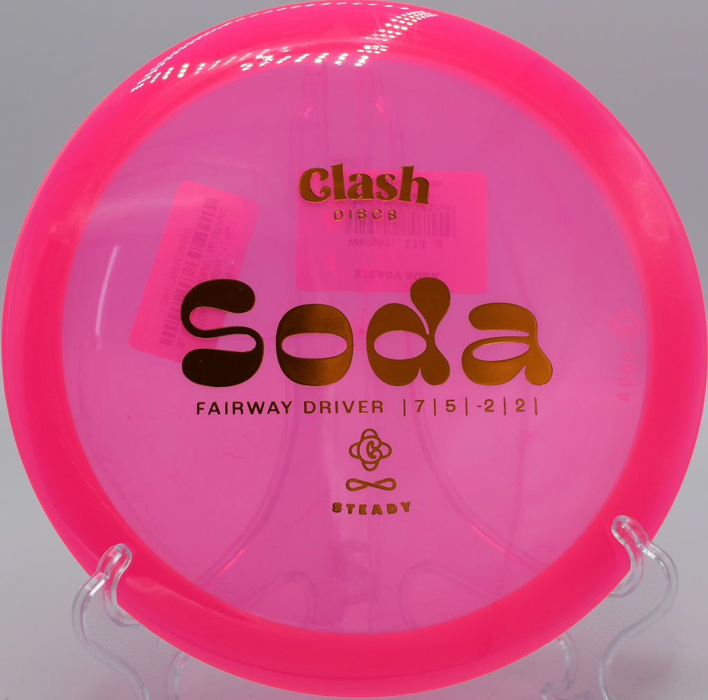 Steady Soda holding a laser-straight flight on Hole 8 at Heritage Park Disc Golf Course, Adrian, Michigan.