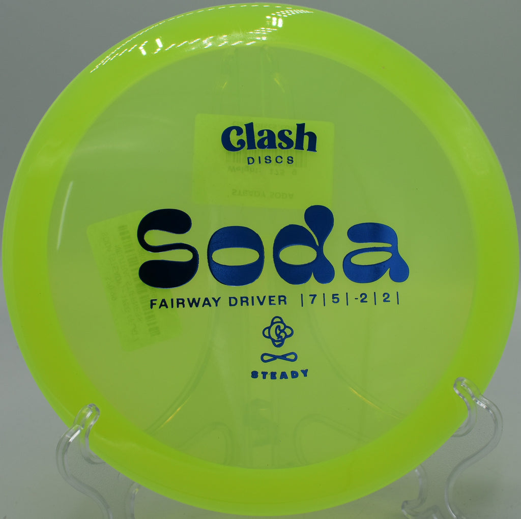 Clash Discs Steady Soda floating effortlessly through a technical fairway on Hole 5 at Hidden Ridge Disc Golf Course, West Milford, New Jersey.