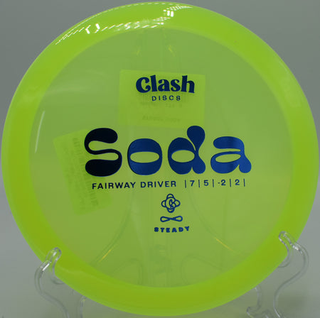 Clash Discs Steady Soda floating effortlessly through a technical fairway on Hole 5 at Hidden Ridge Disc Golf Course, West Milford, New Jersey.