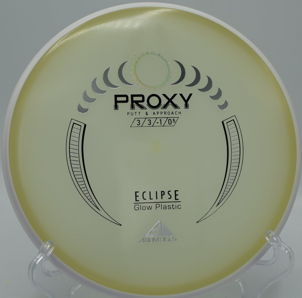 Axiom Eclipse Proxy GYRO glow putter for controlled disc golf throws