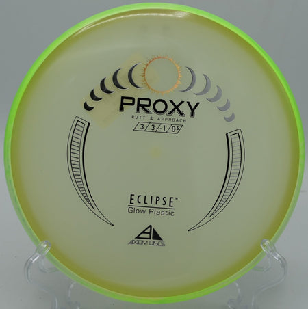 Axiom Eclipse Proxy glow putter for straight disc golf approaches and drives