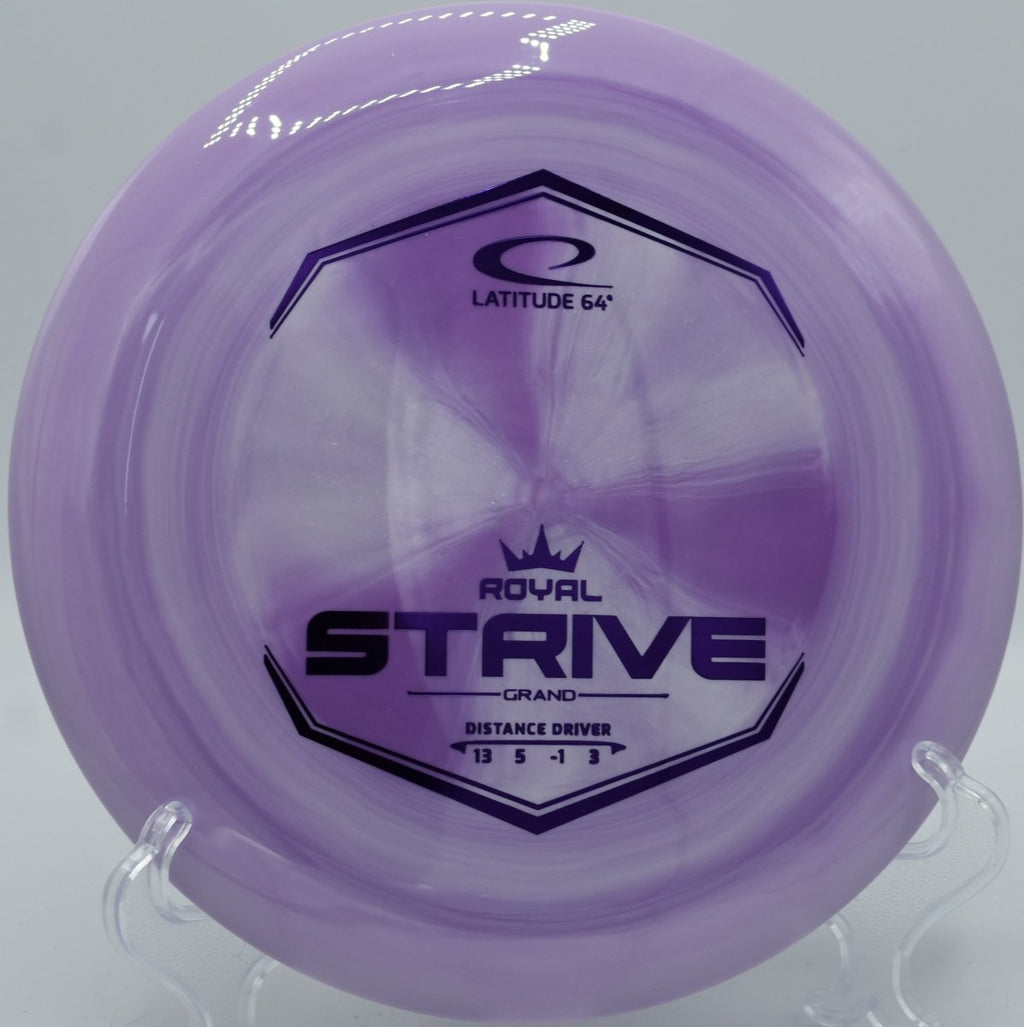 Latitude 64 Grand Strive distance driver on tee pad at Maple Hill Disc Golf Course in Leicester, Massachusetts