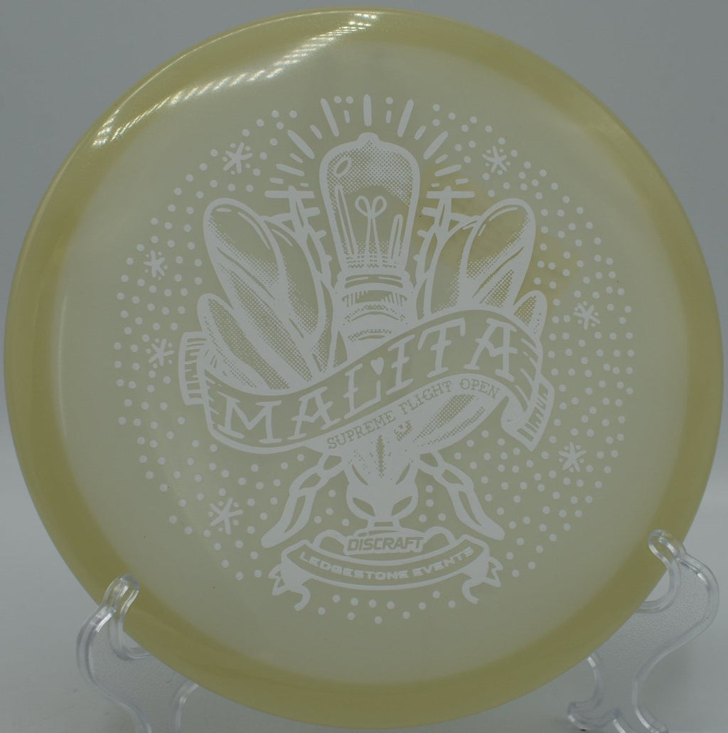 SFO Mega Glo Malita midrange holding dead-straight tunnel line with soft fade at Rock Ridge DGC in Pittsboro, NC