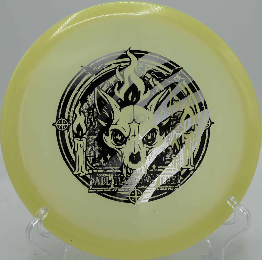 Innova Proto Glow Champion Fox fairway driver launched on a hyzer-flip at Maple Hill Disc Golf Course in Leicester, Massachusetts