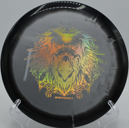 Infinite Discs Halo S-Blend X-Out Chariot straight-flying midrange carving wooded lines at Maple Hill Disc Golf Course in Leicester, Massachusetts.