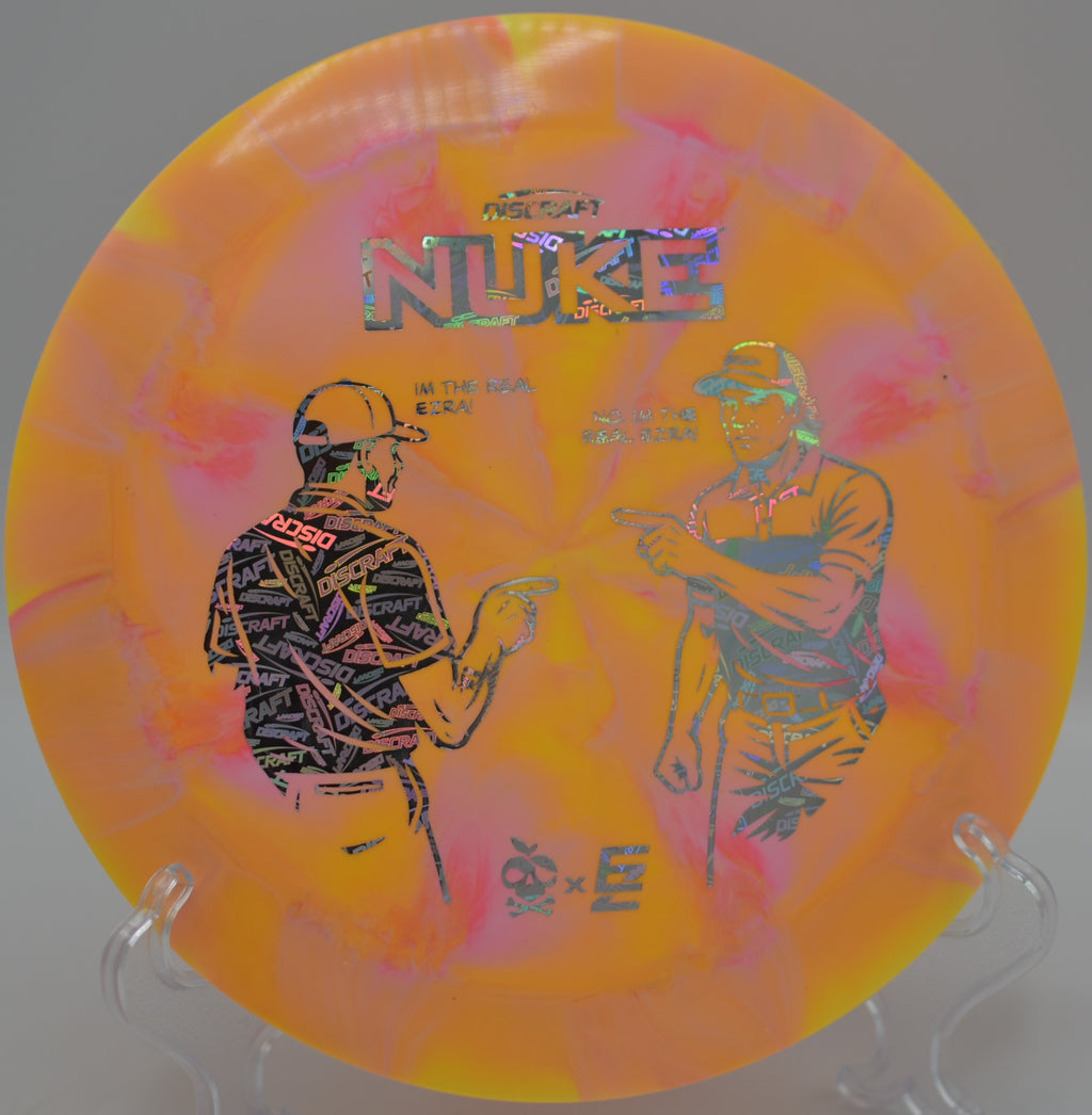 2025 ESP Nuke Collaboration launched sky-high on a power hyzer at Kincaid Park Disc Golf Course in Anchorage, Alaska.