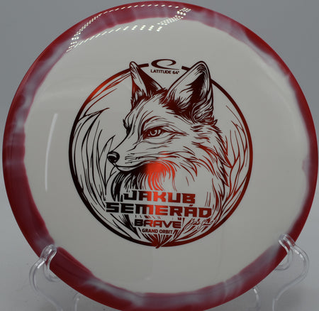 Latitude 64° Grand Orbit Brave Jakub Semerád Team Series 2025 fairway driver carving a straight-to-fade shot at Maple Hill Disc Golf Course in Leicester, Massachusetts.