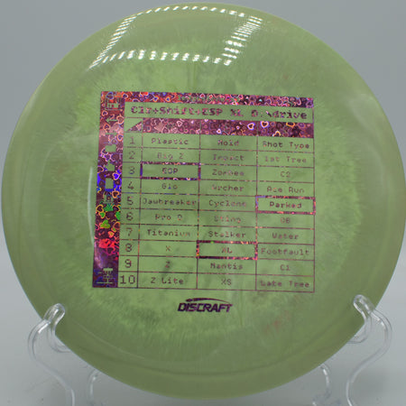 Colorshift ESP XL fairway driver shining at Bucksnort Disc Golf Course in Pine, Colorado under clear mountain skies