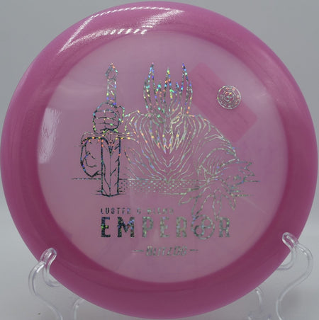 Luster C-Blend Emperor distance driver ripping a long flex line at Selah Ranch Lakeside Disc Golf Course in Talco, Texas