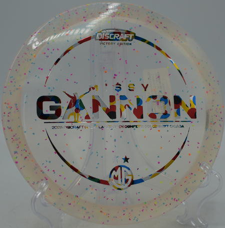 Missy Gannon Victory Edition Z CS Confetti Cicada soaring on a hyzer flip at Maple Hill Disc Golf Course in Leicester, Massachusetts.