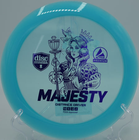 Discmania Active Premium Majesty ripping through a long open fairway at Blue Ribbon Pines Disc Golf Course in East Bethel, Minnesota.