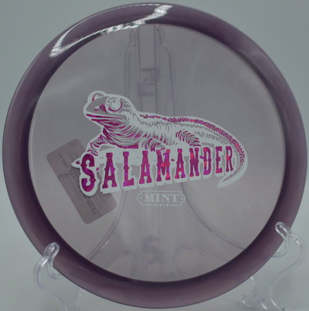 Eternal Salamander launching on a hyzer-flip line at Sandy Point DGC in Lac du Flambeau, WI, gliding long with understable finesse.