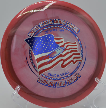 Halo Champion Roadrunner hyzer-flipping down the fairway at Pioneer Park DGC in Billings, MT, gliding flat before drifting into a smooth turnover.