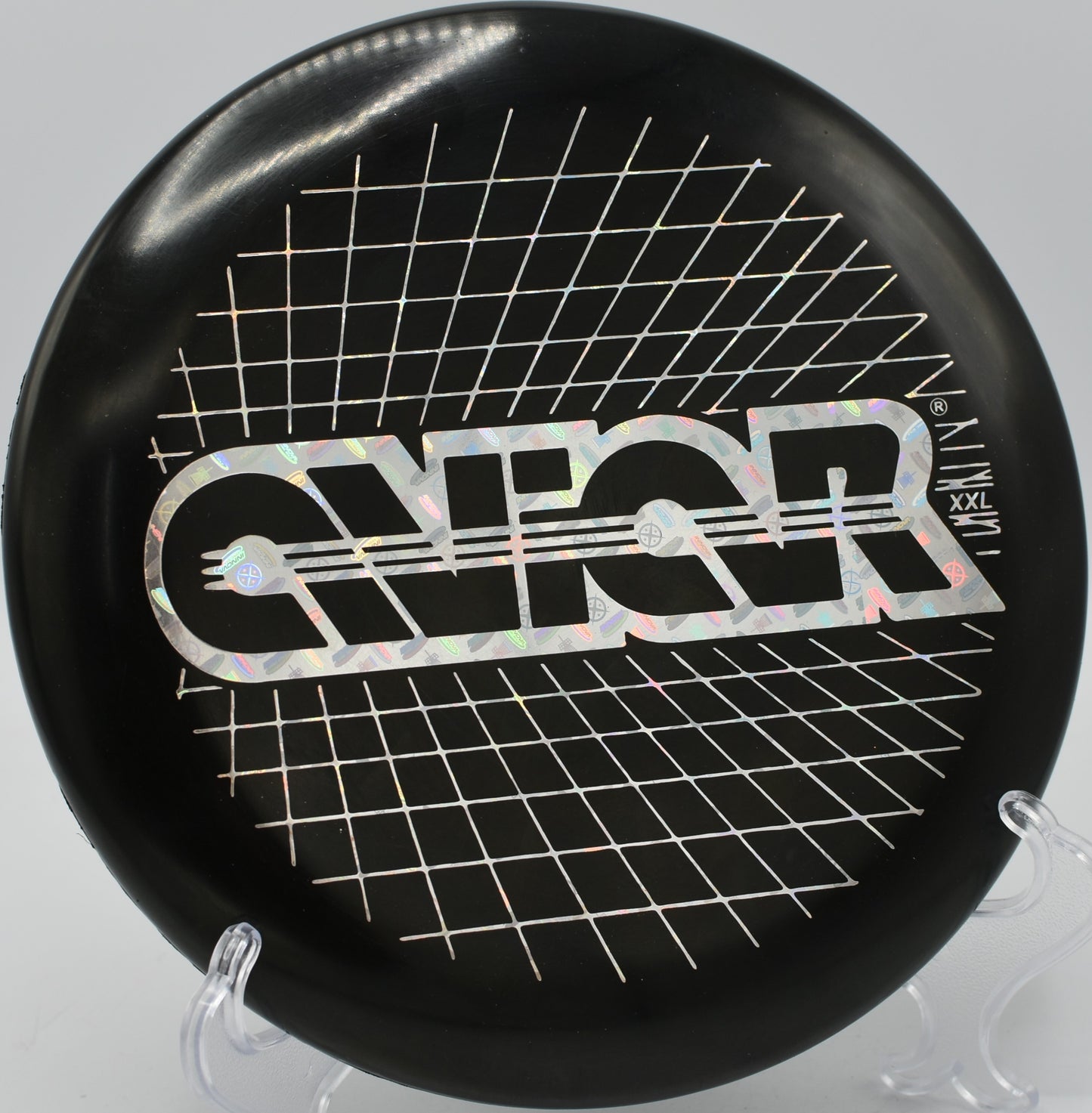 Aviar putter resting on the tee pad at Hornet's Nest Disc Golf Course in Charlotte, North Carolina.

