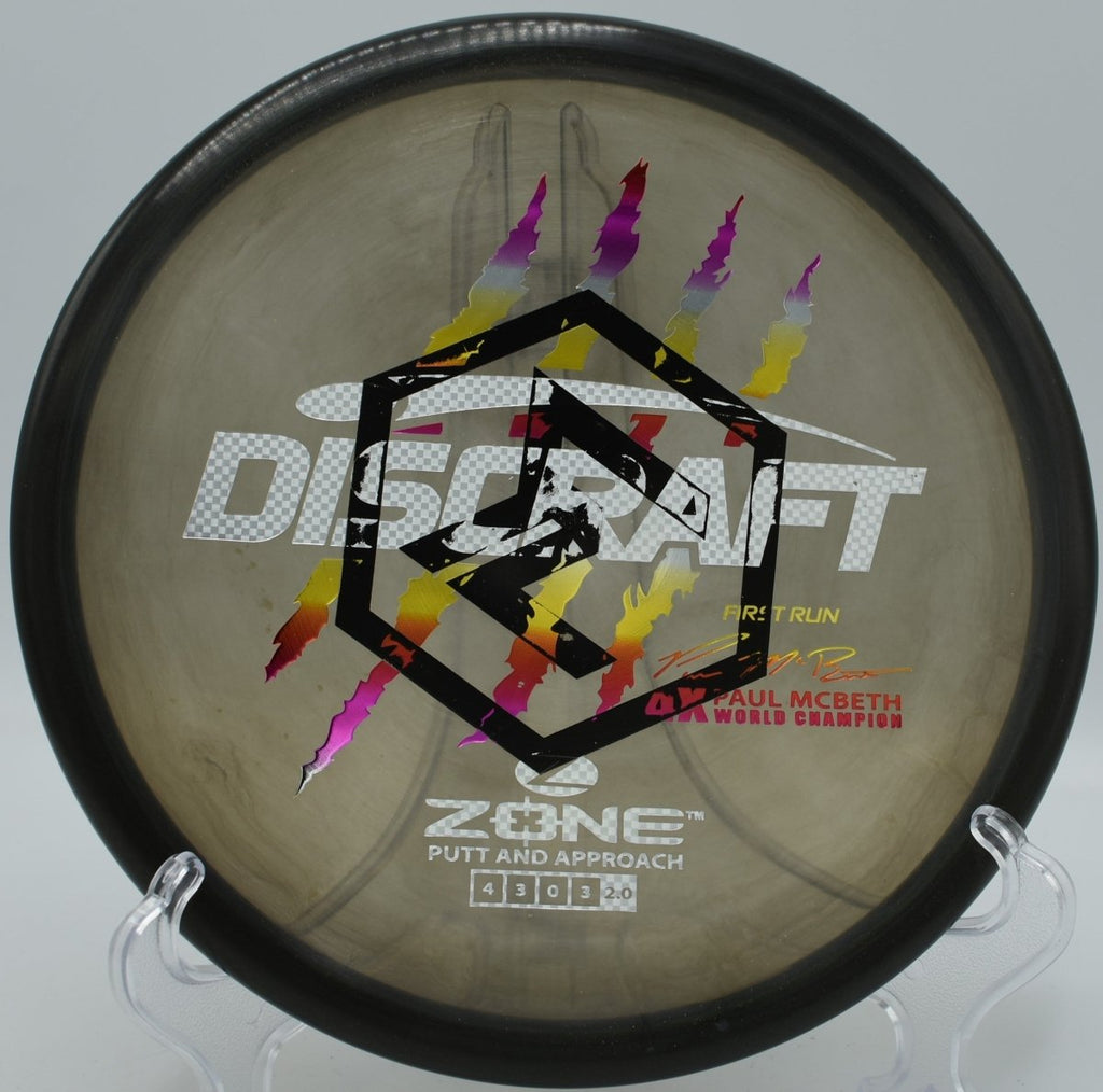 Paul McBeth 4-Claw Zone overstable forehand approach at Maple Hill Disc Golf Course in Leicester, Massachusetts