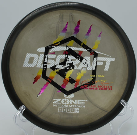 Paul McBeth 4-Claw Zone overstable forehand approach at Maple Hill Disc Golf Course in Leicester, Massachusetts