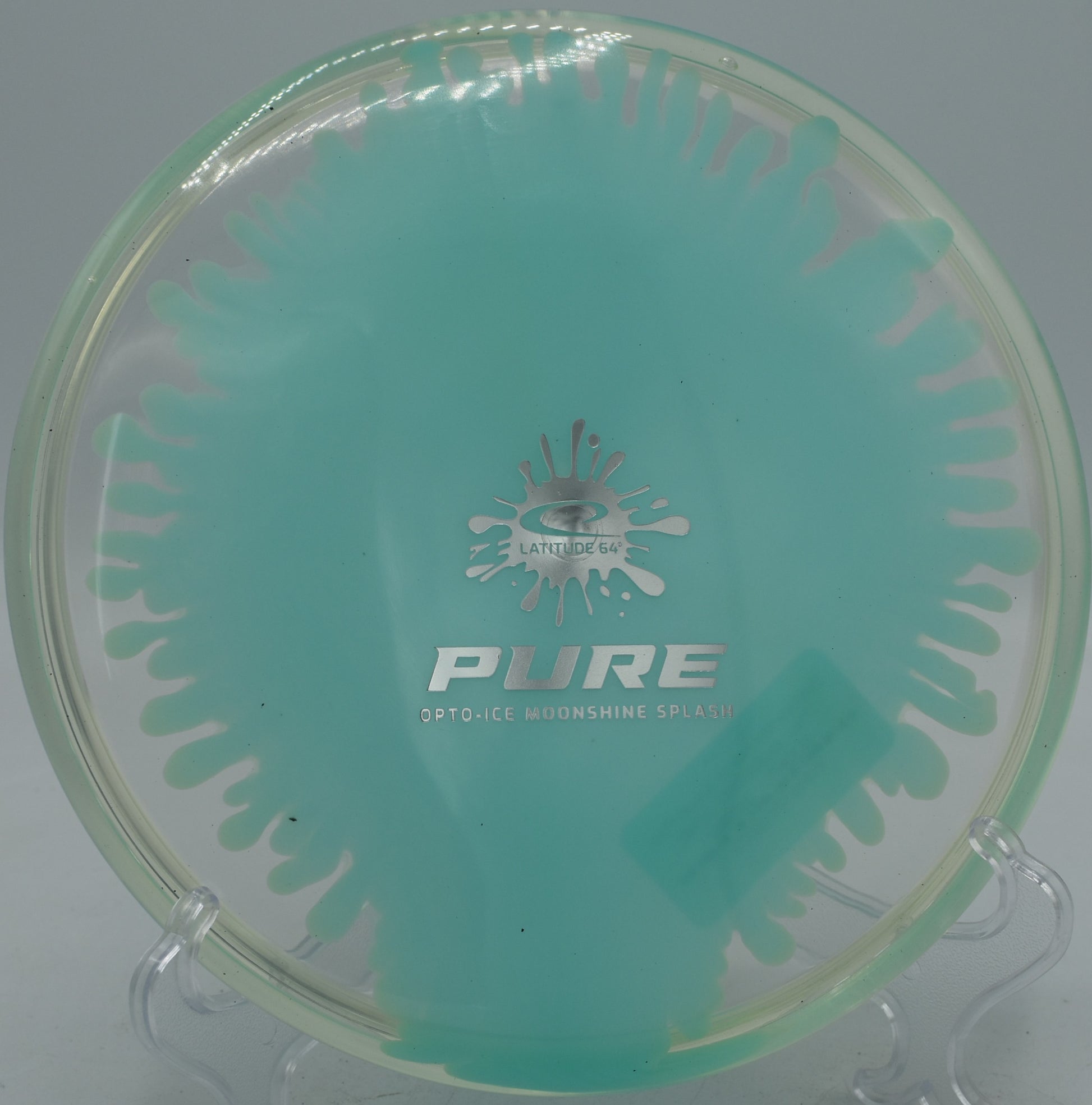 Opto-Ice Moonshine Splash Pure glowing under UV light at Greenbelt Park Disc Golf Course in Carrollton, Texas