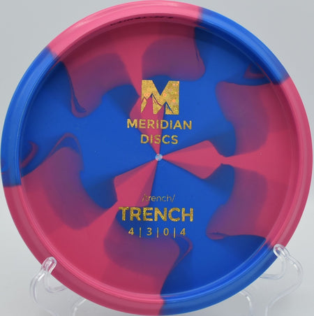 Meridian Discs Marbled Graphite Trench overstable forehand approach at Maple Hill Disc Golf Course in Leicester, Massachusetts