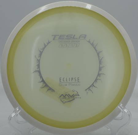 Eclipse Tesla: Eclipse Tesla ripping a powerful flex line under twilight skies, glowing neon as it finishes strong at Eagles Crossing in Missouri.

