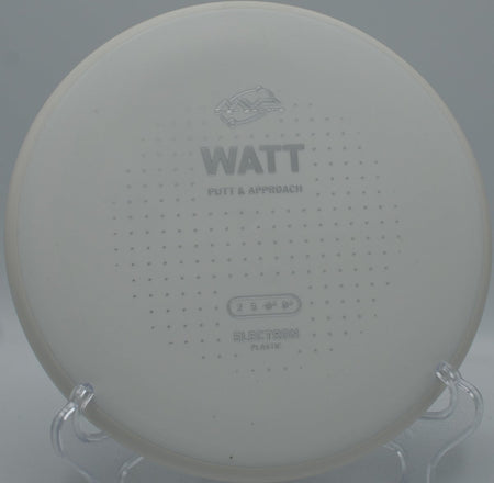 Electron Watt disc golf putter parked under the basket after a straight upshot at South Hills Disc Golf Course in Coraopolis, Pennsylvania