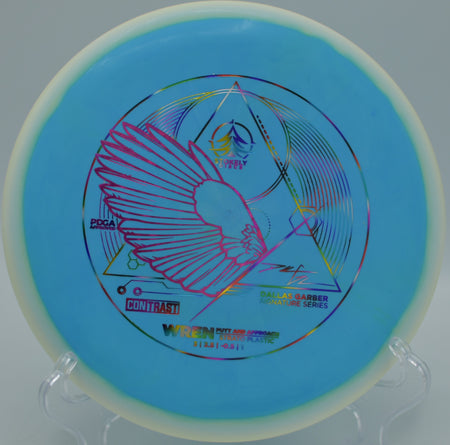 Player lining up a confident putt with the Stokely Discs Strato Wren – Dallas Garber Edition at Panther Creek State Park Disc Golf Course in Morristown, Tennessee.