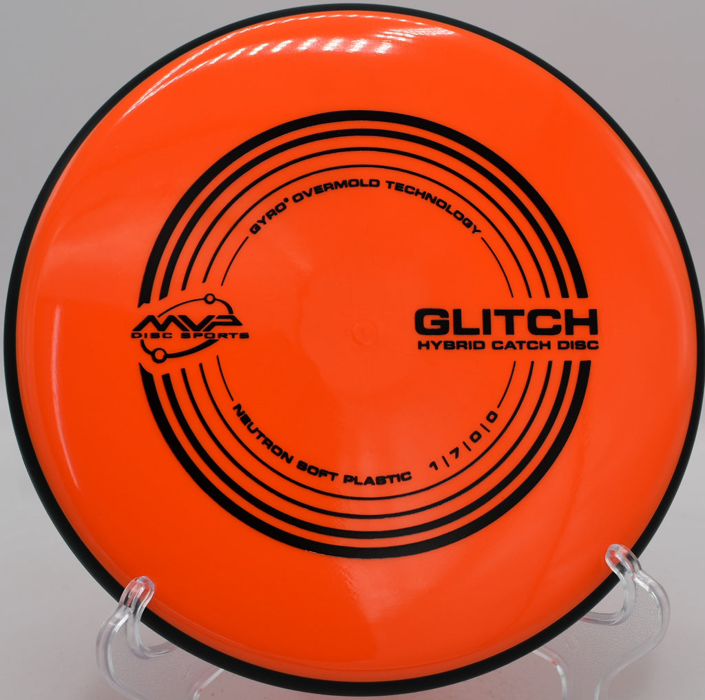 Neutron Glitch MVP versatile disc floating straight with massive glide at Idlewild Disc Golf Course in Burlington, Kentucky.
